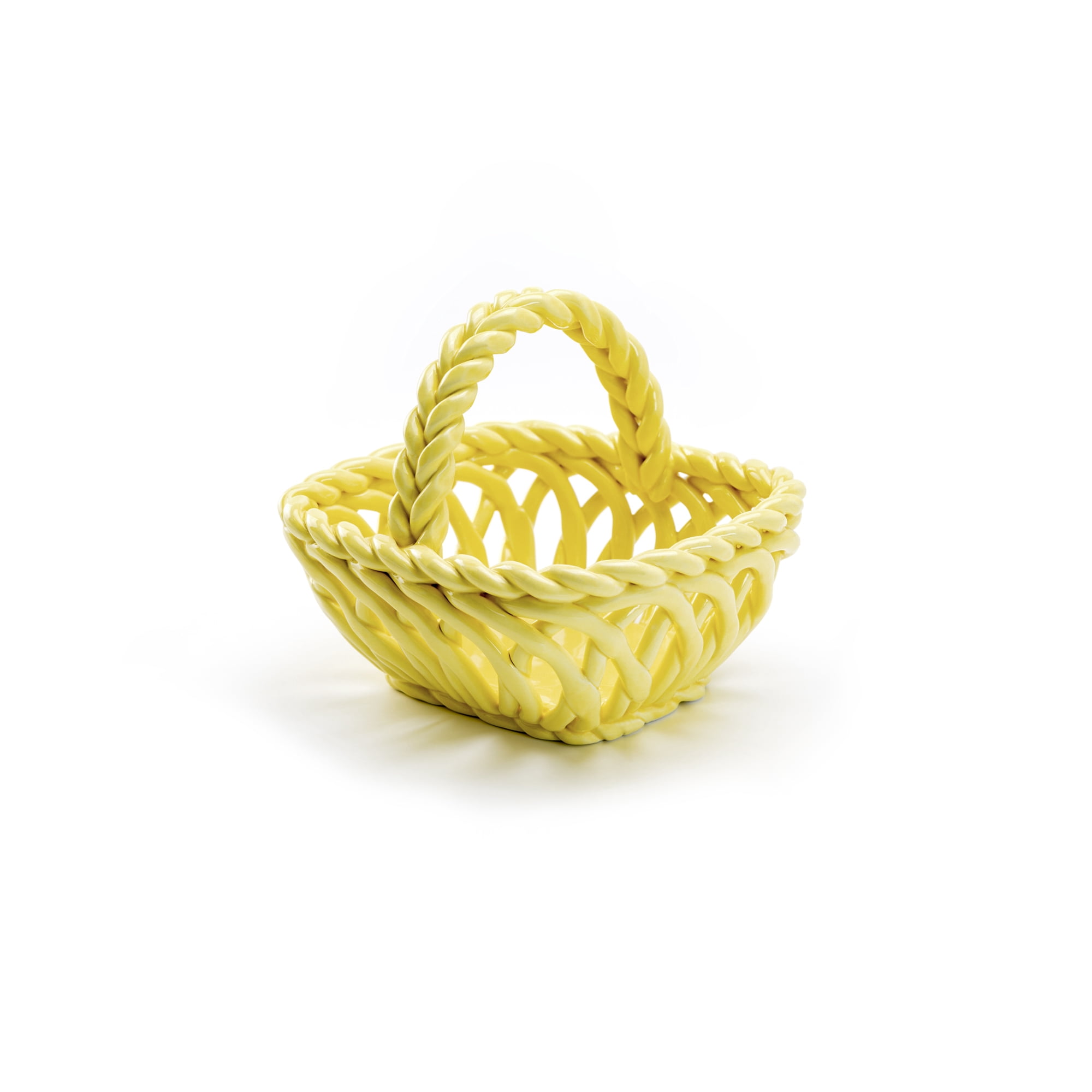 Potter's Studio Hand Woven Easter Small Basket - Yellow Grace Teaware
