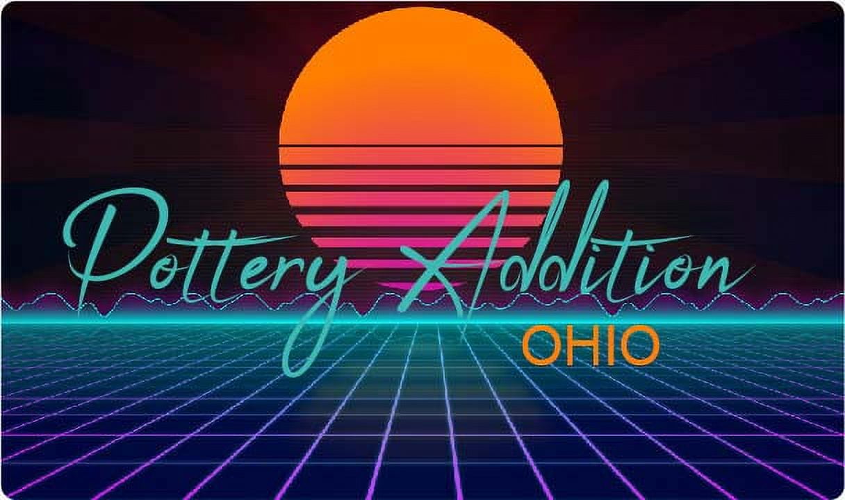 Pottery Addition Ohio 2 X 1.25Inch Vinyl Decal Stiker Retro Neon Design