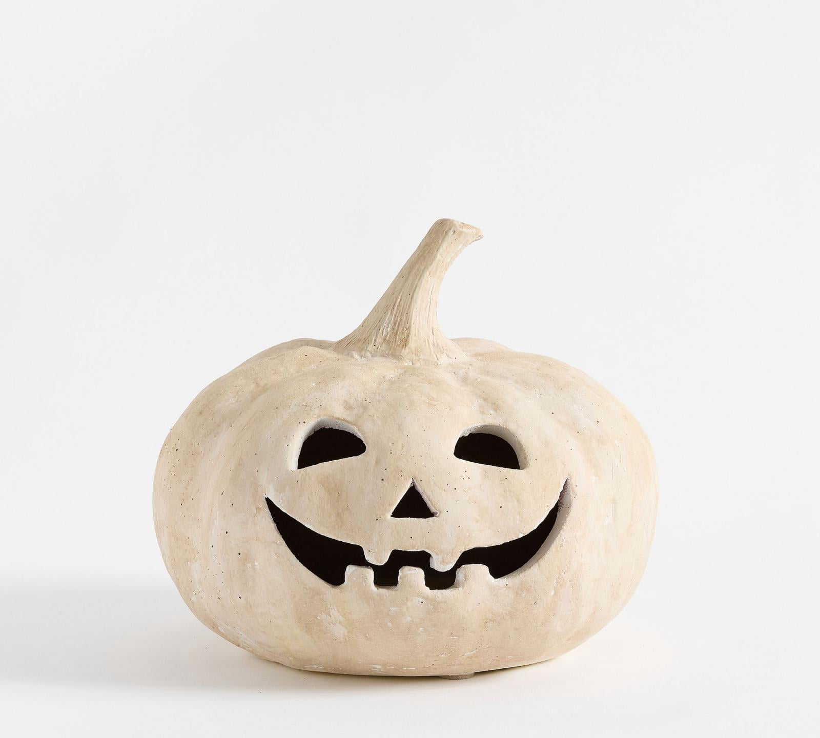 Handmade Terracotta Pumpkin Jack O' Lantern - 6.29" Fall & Halloween Decor For Indoor/Outdoor