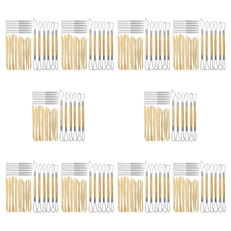 Pottery Clay Sculpting Tools, 220Pcs Wooden Handle Pottery Carving Tools & Metal Scraper & Plastic Clay Shaping Tools