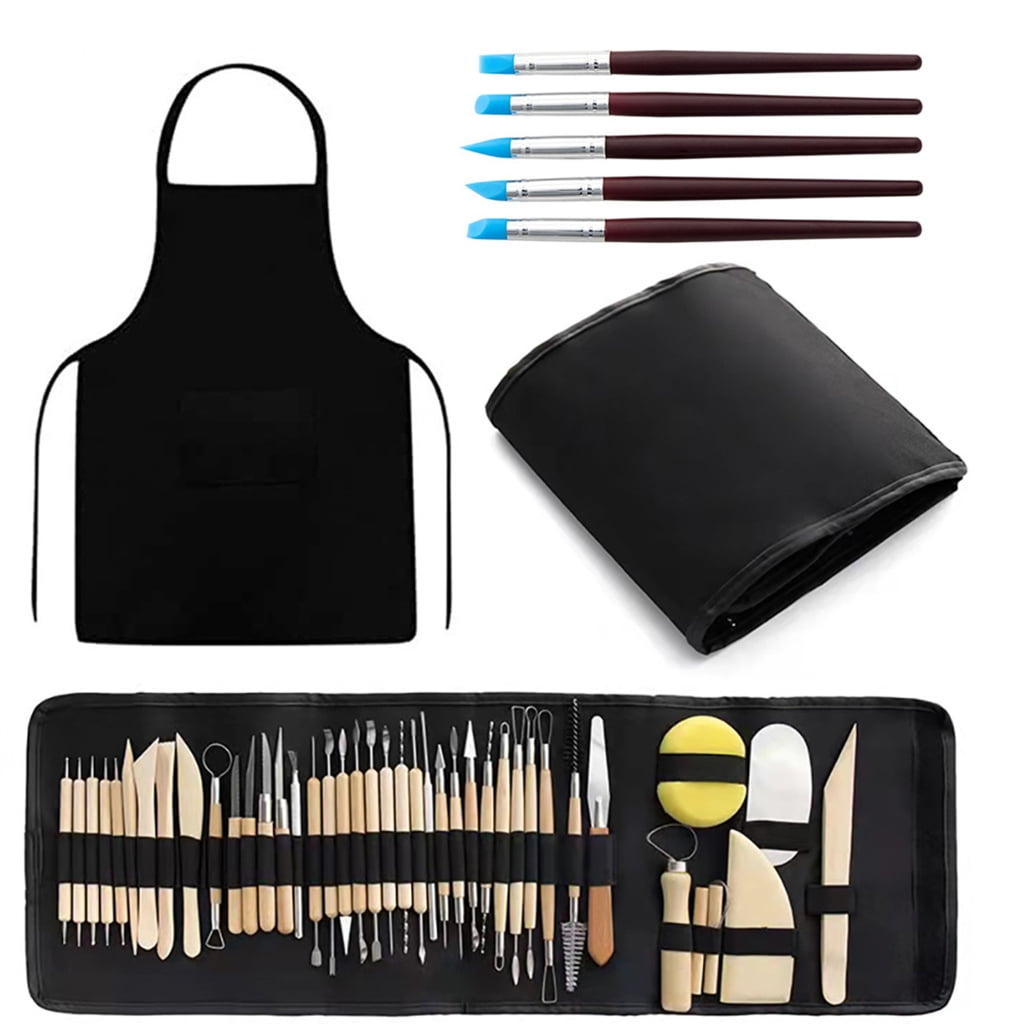 Pottery Clay Sculpting Tools Set Smoothing Wax Carving 47Pcs Ceramic Tools Shapers Modeling Carved Tool Sculpture Kits