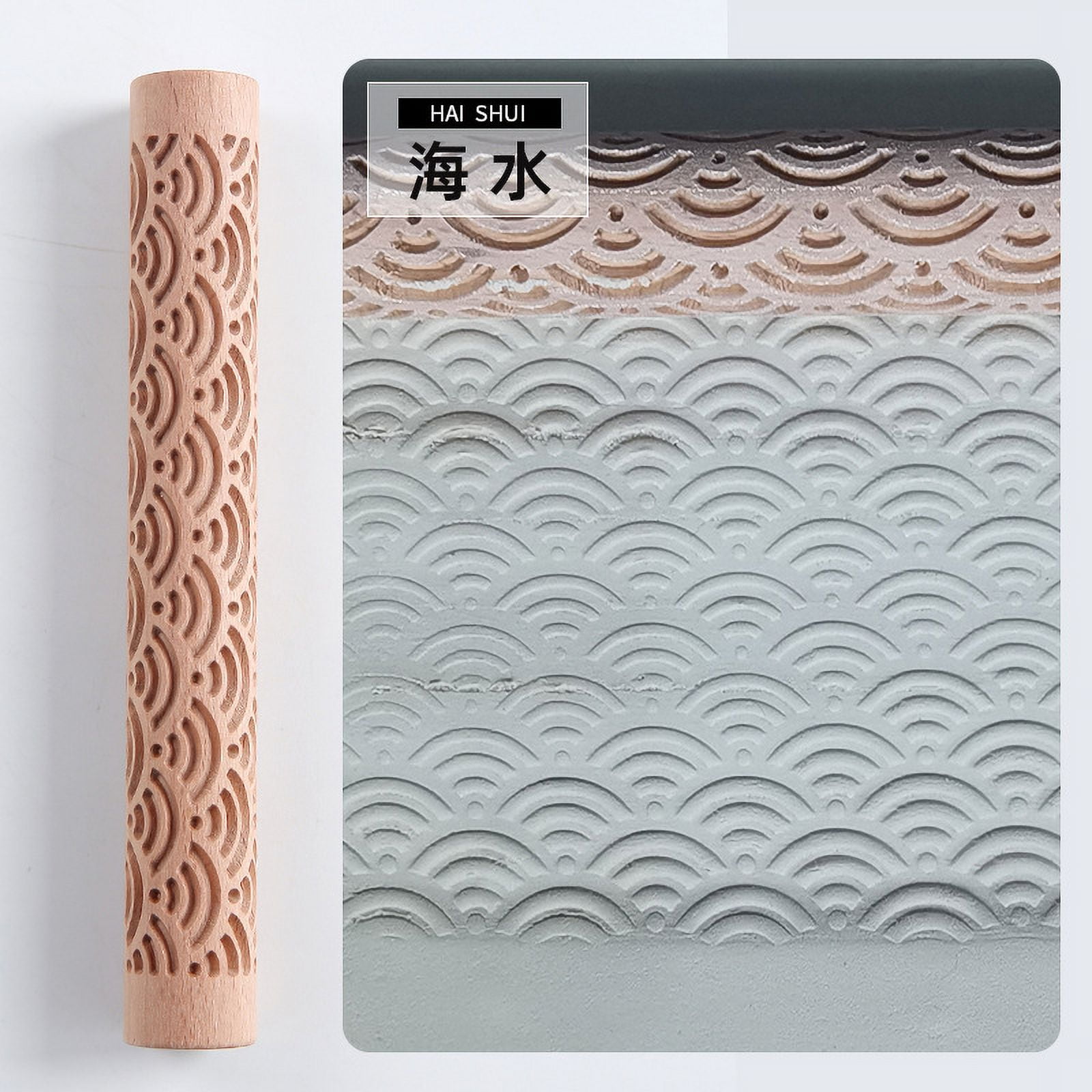 Pottery Clay Texture Roller Wooden Pottery Roller Multipurpose Dough