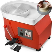 Pottery Forming Machine 25cm Ceramic Pottery Wheel with Adjustable Feet Lever Pedal 350W Art Craft