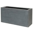 thumbnail image 1 of Pottery Pots USA Inc. Pottery Pots Jort Small Fiberstone Indoor Outdoor Modern Rectangle Planter, 16 Inch Tall Grey 16"x32"x12", 1 of 5