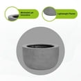 thumbnail image 1 of Pottery Pots USA Inc. Pottery Pots Sunny Fiberstone Indoor Outdoor Modern Round Planter Grey 13" x 13" x 7.9", 1 of 5