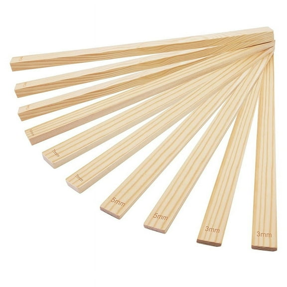 Pottery Rolling Pin Set - 10 Pieces in 5 Sizes for Polymer Clay and Teaching Tools with Thickness