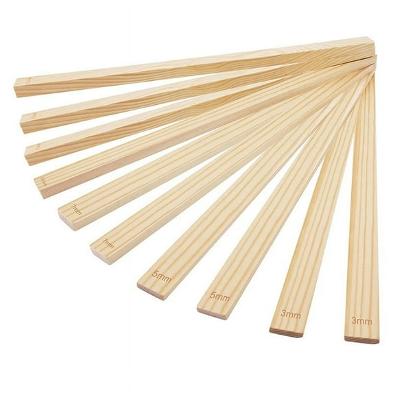 Pottery Rolling Pin Set - 10 Pieces in 5 Sizes for Polymer Clay and Teaching Tools with Thickness