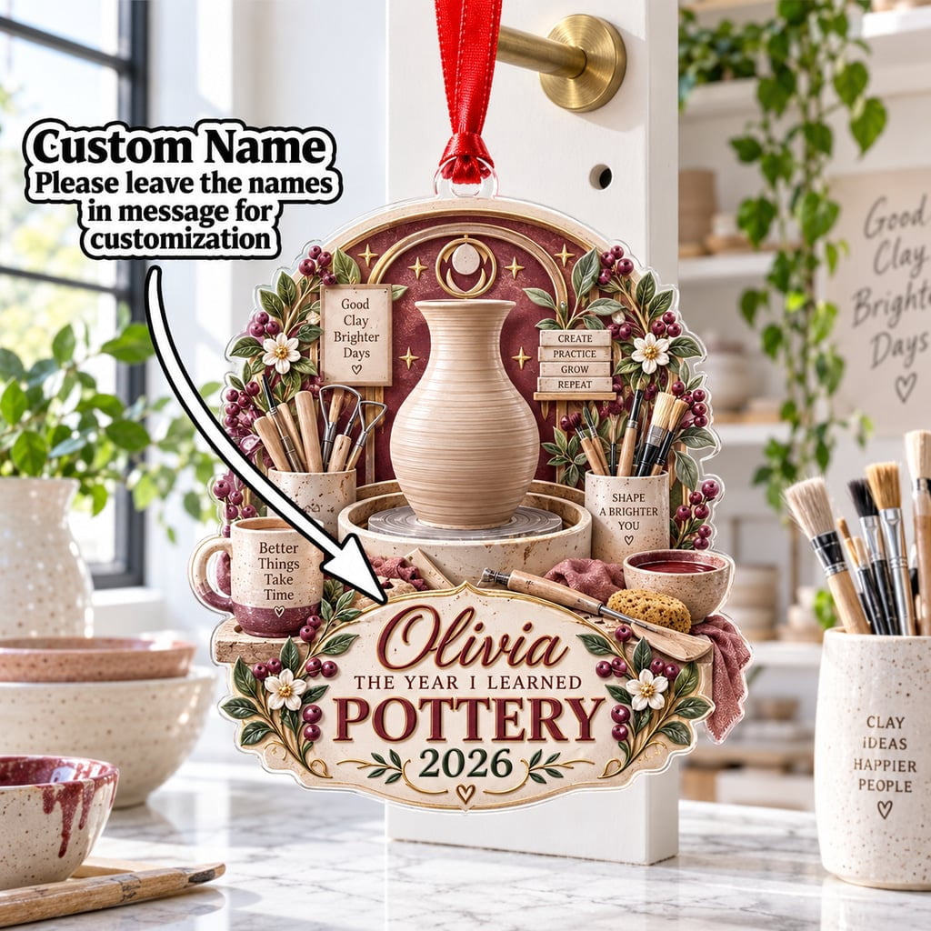 Pottery Studio Acrylic Ornament Custom Name Ceramic Art Decor - Walmart.com