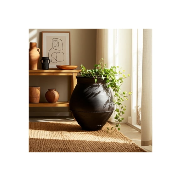 Pottery Terracotta Vase Handmade Ceramic Decorative Accent Container Artisan Sculpted Clay Pottery Vessel Home Decor Indoor Outdoor Display Handcrafted Pottery Terracotta Vase Artisan Decor