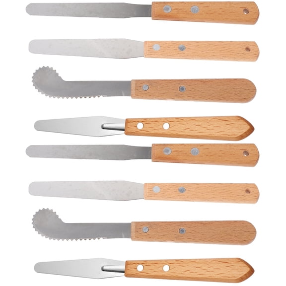 Pottery Tool Paletting Engraving Patch Knife Spatula Cutter for Sculpting Novice Palette Modeling Stainless Steel 8 Pcs