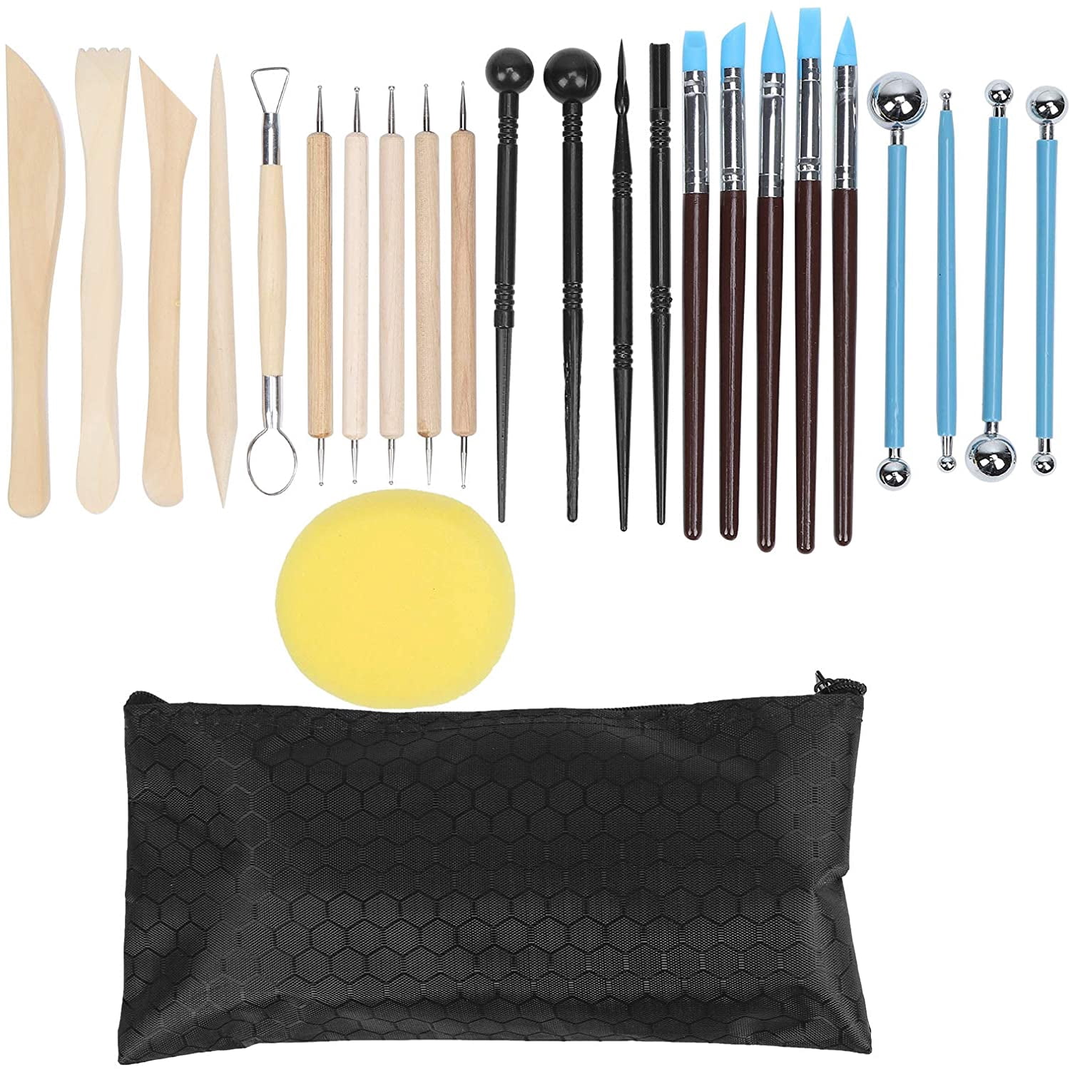 25-Piece Pottery Sculpting Tools Set - Clay Carving, Dotting & Embossing Tools For Beginners & Artists