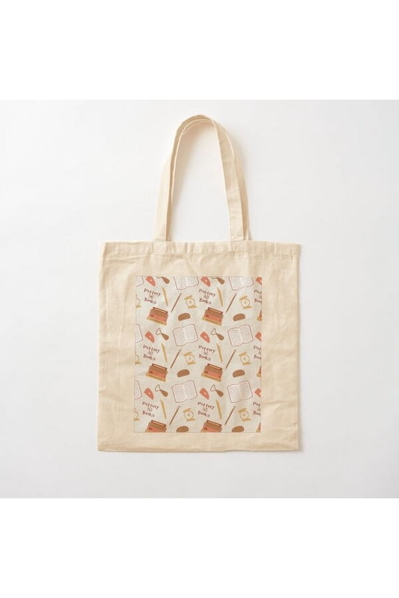Pottery Tools And Books Canvas Tote Bags, Reusable Shopping Bag