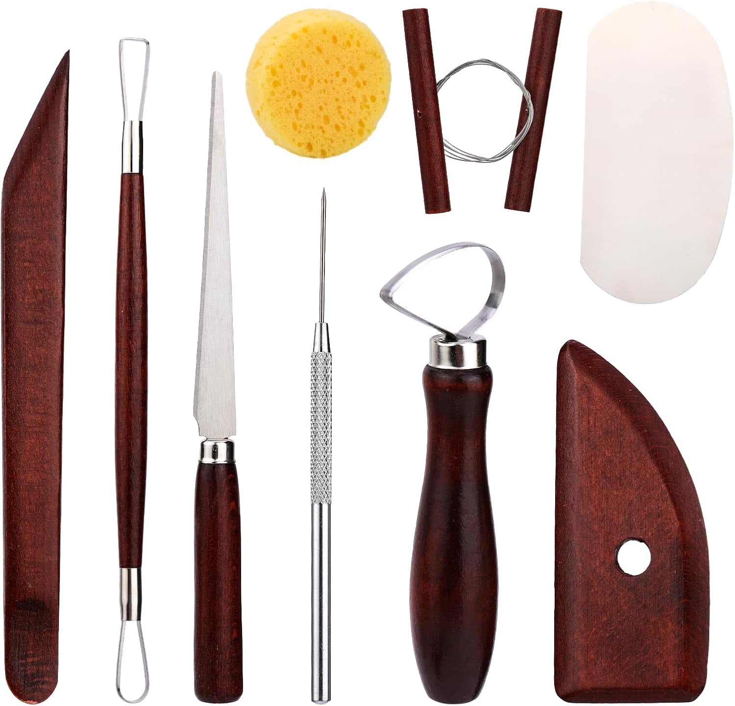 Pottery Tools Kit, Clay Set, Ceramic Tool and Supplies with Cutting, Modeling, Trimming for Smoothing, Cleaning, Carving