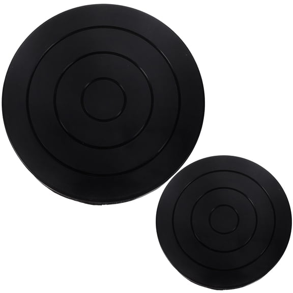 FENGGUIQU 2-Pack Plastic Round Swivel Plates for Ceramic Art, Pottery, Sculpting, and Home Crafting Projects
