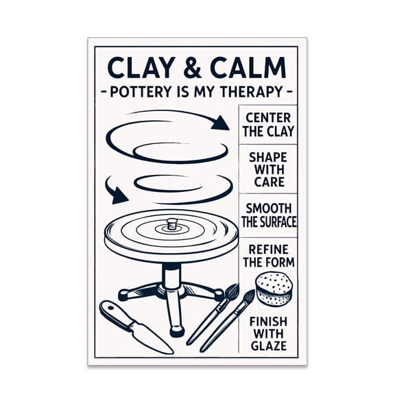 Pottery Wall Art Decor - Home Enthusiasts - 13x19 Poster Print - Glossy Finish