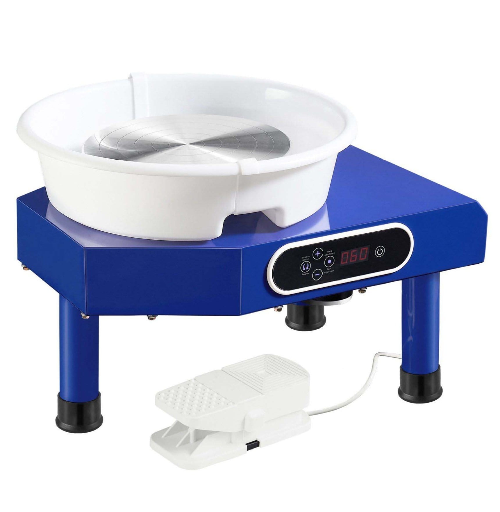 Pottery Wheel 10in, Ceramic Wheel Machine with Tools, 60-300 RPM, Foot Pedal, LCD Display, Detachable Basin, for Clay Sculpting, Arts & Crafts, DIY