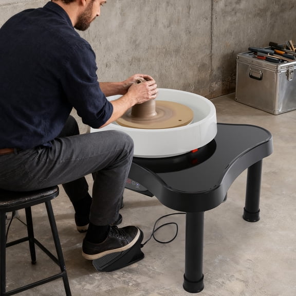 Pottery Wheel 12.6in/32cm Ceramic Wheel Machine Clay Forming DIY Art Craft Black For Use In Schools, Pottery Studios, Pottery Bars, Homes