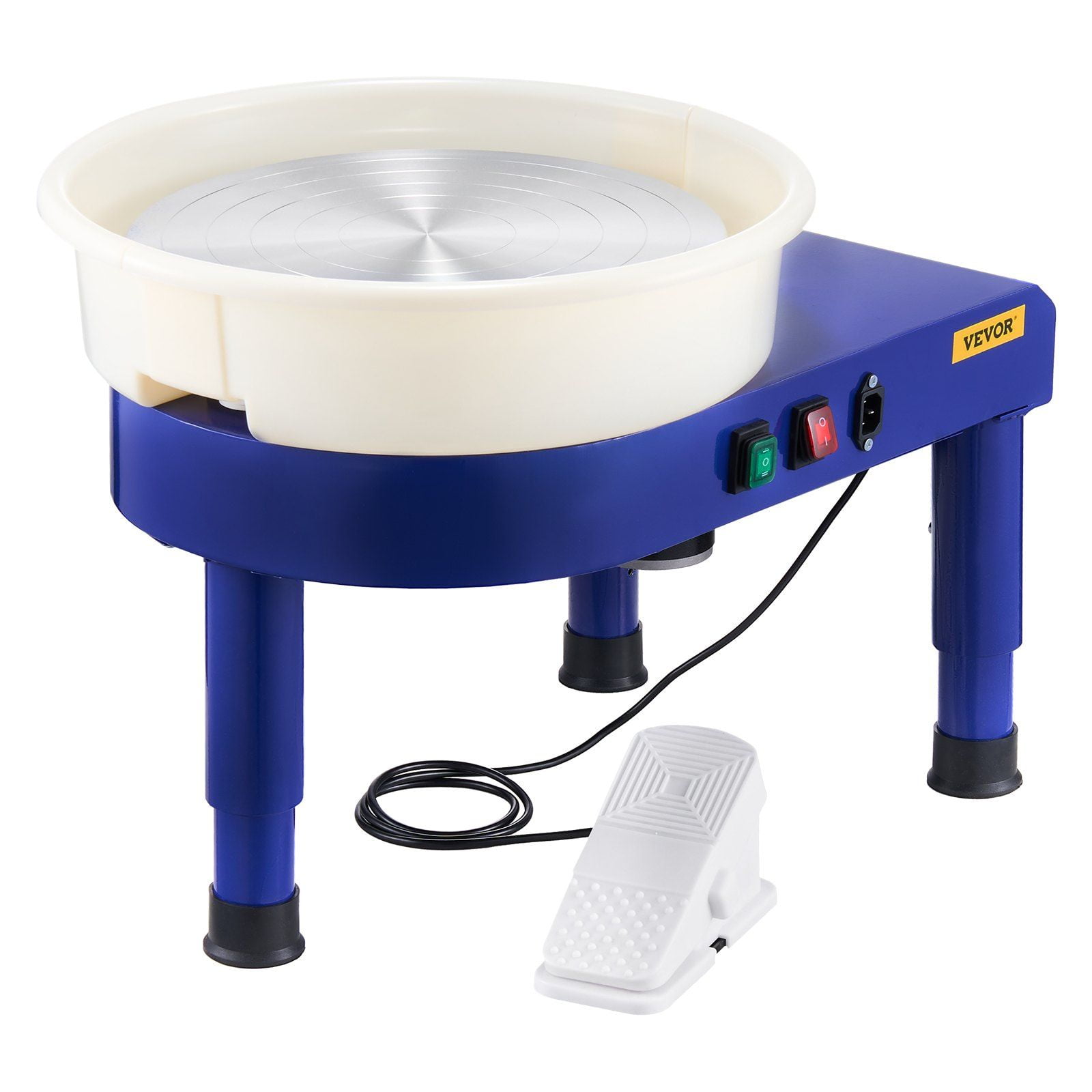 Pottery Wheel 14 in Ceramic Wheel Machine with Adjustable 60-300 RPM, Lift-Top Design, Foot Pedal Control, Blue Electric Clay Wheel for Home, School, Workshop, and Creative Ceramic Projects