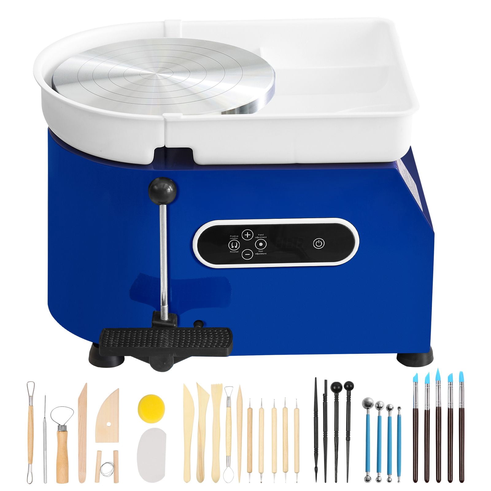 450W Pottery Wheel for Adults - 11" Clay Wheel Machine w/60-300RPM Speed Control, LCD Touch Screen & Detachable Basin - Complete DIY Ceramic Kit (Blue)