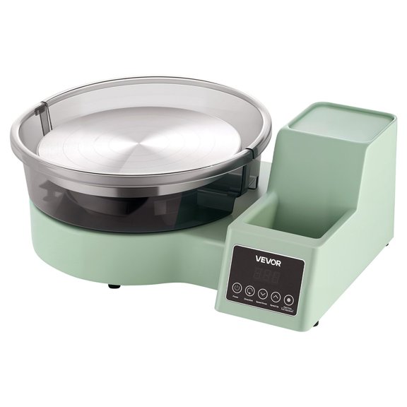 Pottery Wheel for Adults, 11" Aluminum Turntable, 450W Electric Table Top Pottery Wheel with Foot Pedal, 30-300 RPM Adjustable Speed, Detachable Basin, for Beginners, DIY Clay Art Craft, Green