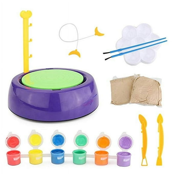 Pottery Wheel - Complete Pottery Painting Kit Arts and Crafts for Beginners Educational Toys Family Interactive Games Indoor Play Birthday & Christmas Gifts