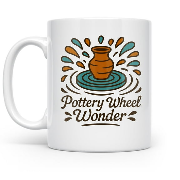 Pottery Wheel Handcrafted Charm, 11oz mug for clay lovers and creative studio mornings