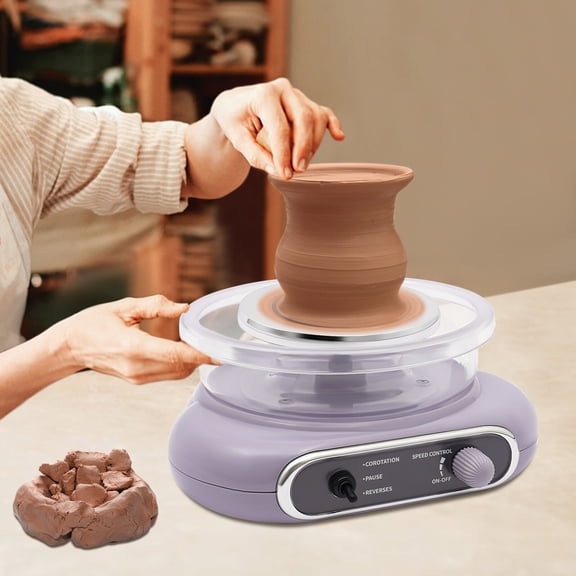 Pottery Wheel Kit for Adults Beginners, Complete 24-Piece Electric Pottery Wheel Machine with Foot Pedal (0-200 RPM), 12 Paints 3 Air-Dry Clay 8 Sculpting Tools Portable Ceramic Wheel
