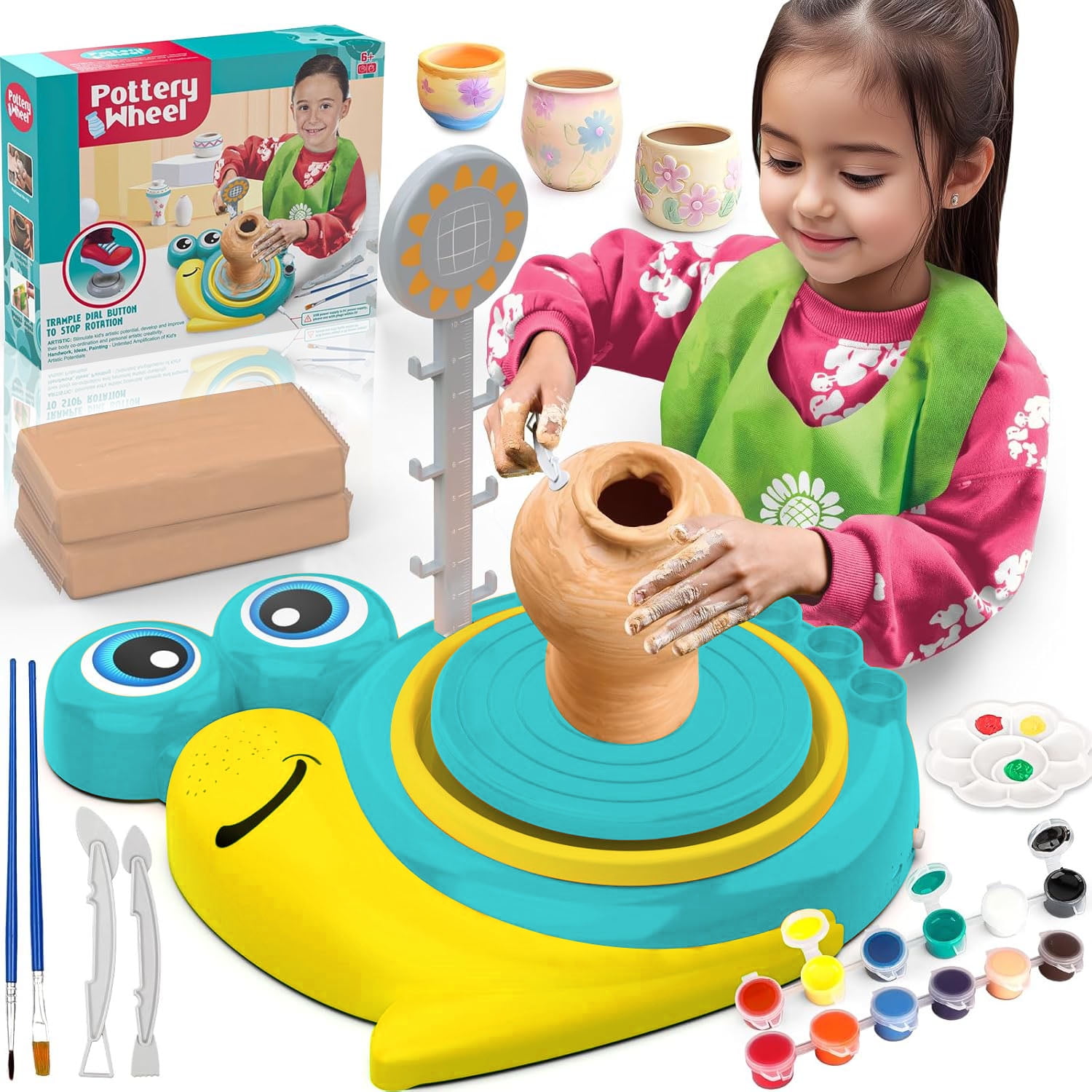 Pottery Wheel Kit for Kids - Arts and Crafts for Kids 8-12, Birthday Christmas Gifts for Boy Girls Age 8-12
