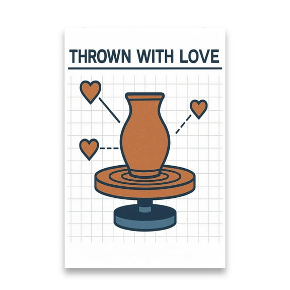 Pottery Wheel Art - Ceramic Enthusiasts - 13x19 Poster Print - Studio Decor