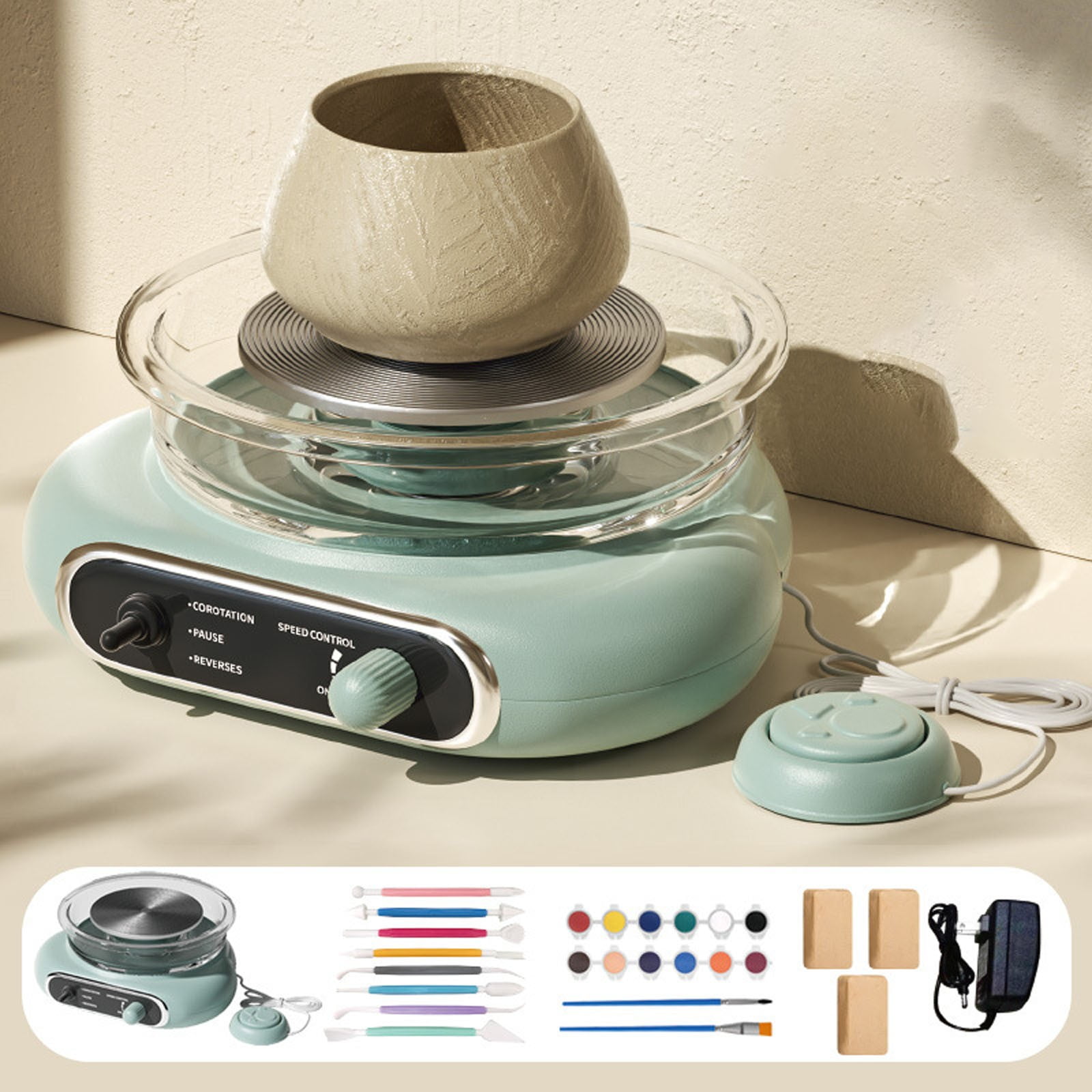 Pottery Wheel for Ceramic Art DIY Crafts Variable Speed Educational Tool Clay Modeling for Beginners and Experts