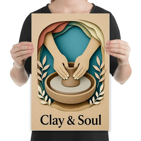 Pottery wall art, 13x19 premium glossy print for ceramic studios and home gallery decor