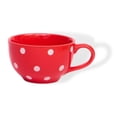 thumbnail image 1 of PotteryDen Red Polka Dots Coffee Cup - Height 6 cm | diameter 10.5 cm | Hand Painted | Hand Textured | Set of 1 | Ceramic | 350 ml | Ideal for Tea and Coffee, 1 of 3