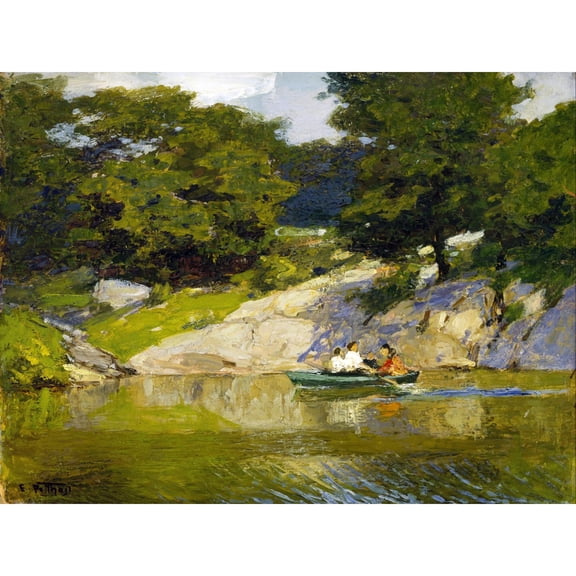 Potthast Boating Central Park New York Nature Painting Extra Large Art Print Wall Mural Poster Premium XL