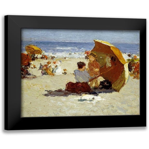 Potthast, Edward Henry 14x11 Black Modern Framed Museum Art Print Titled - Late Afternoon, Coney Island