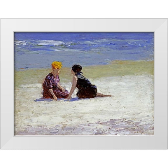 Potthast, Edward Henry 14x11 White Modern Wood Framed Museum Art Print Titled - Confidences