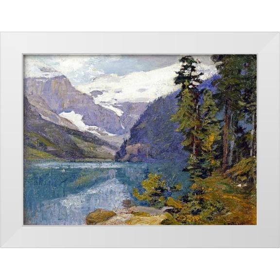 Potthast, Edward Henry 14x11 White Modern Wood Framed Museum Art Print Titled - Lake Louise, British Columbia