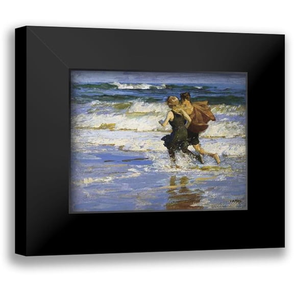 Potthast, Edward Henry 14x12 Black Modern Framed Museum Art Print Titled - At The Beach