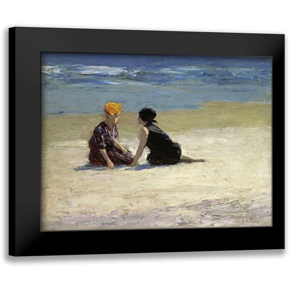 Potthast, Edward Henry 14x12 Black Modern Framed Museum Art Print Titled - Confidences