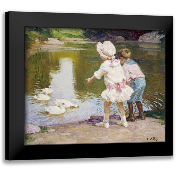 Potthast, Edward Henry 14x12 Black Modern Framed Museum Art Print Titled - In The Park