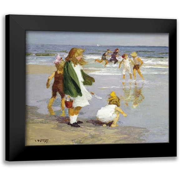 Potthast, Edward Henry 14x12 Black Modern Framed Museum Art Print Titled - Play In The Surf