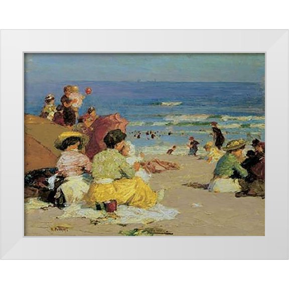 Potthast, Edward Henry 14x12 White Modern Wood Framed Museum Art Print Titled - A Family Outing
