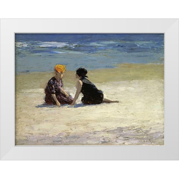 Potthast, Edward Henry 14x12 White Modern Wood Framed Museum Art Print Titled - Confidences
