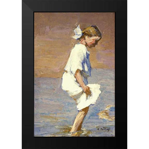 Potthast, Edward Henry 17x24 Black Modern Framed Museum Art Print Titled - Wading at the Shore