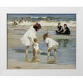 thumbnail image 1 of Potthast, Edward Henry 32x26 White Modern Wood Framed Museum Art Print Titled - Children Playing At The Seashore, 1 of 4