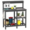 thumbnail image 1 of FOOWIN HDPE Outdoor Potting Table, Garden Potting Bench Table with Sink, Gray, 1 of 8