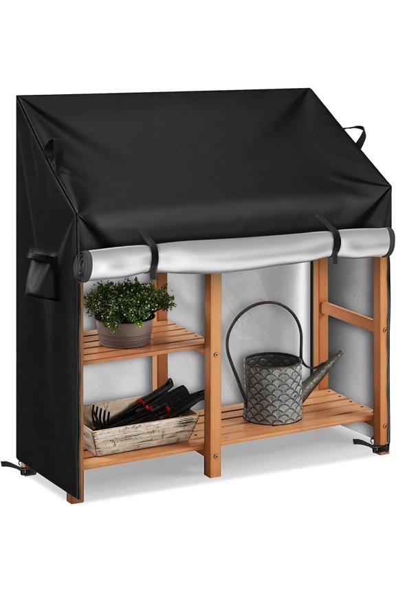Potting Cover, Potting Table for Outdoors Cover, 600D Canvas with Zipper,Waterproof Anti-UV All Weather Protection (47"L19"W34/48"H)
