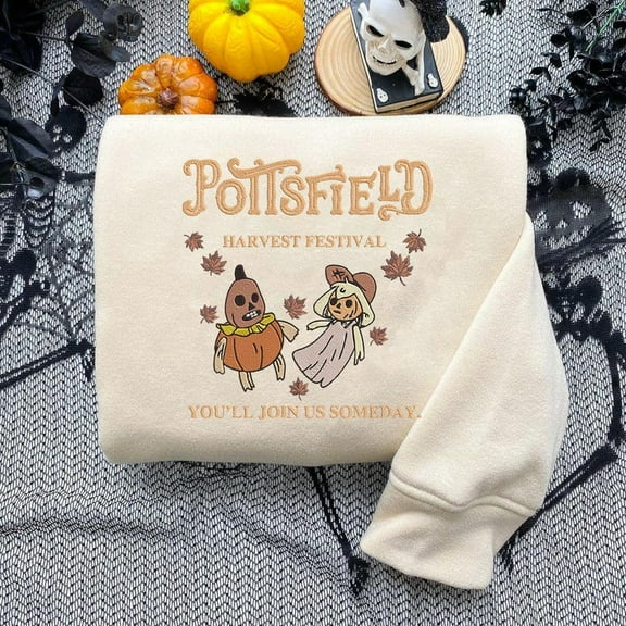 Pottsfield Harvest Festival Embroidered Halloween Sweatshirt