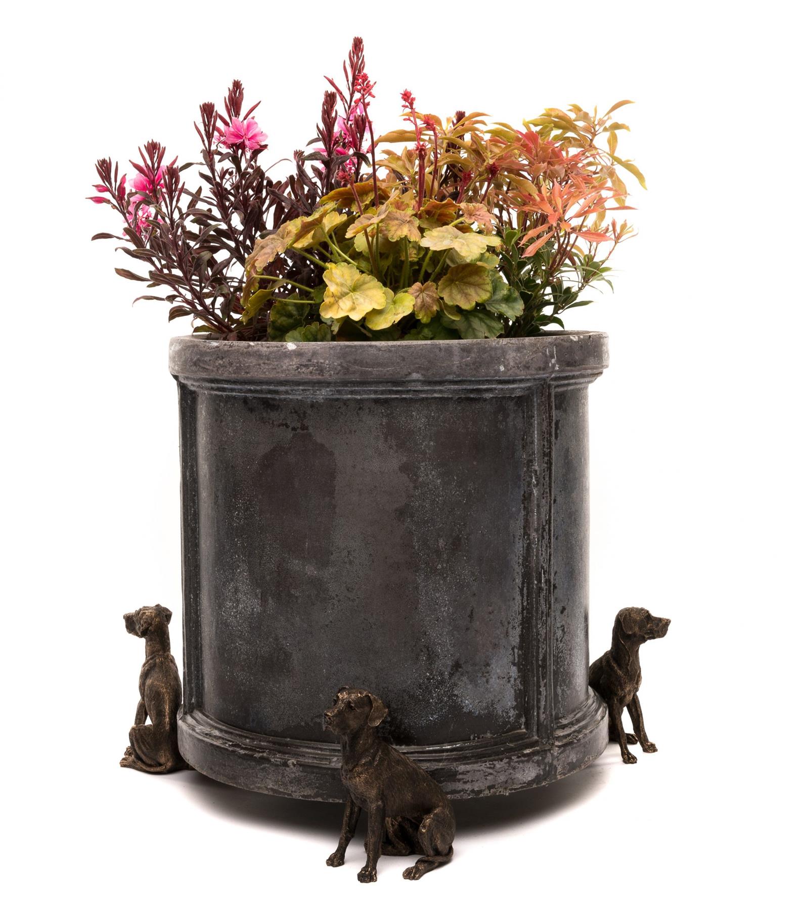 Potty Feet Blumentopffüße Mit Pudelmotiv – 3 Stück, Bronzefarben, Frostsicher