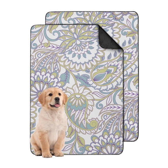 Potty Pad for Dog Crate 24"x35", Paisley Washable Reusable & Non-Slip Pee Pad for Indoor Use