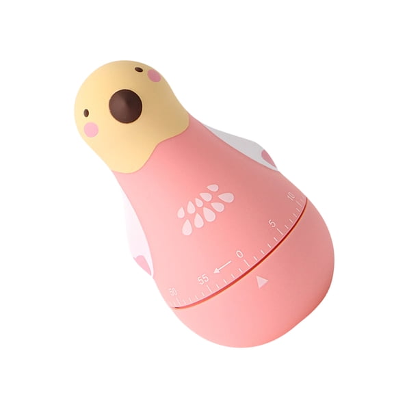 Countdown Mechanical Timer Cartoon Timer Child Student 11X7.2X6.2CM Pink